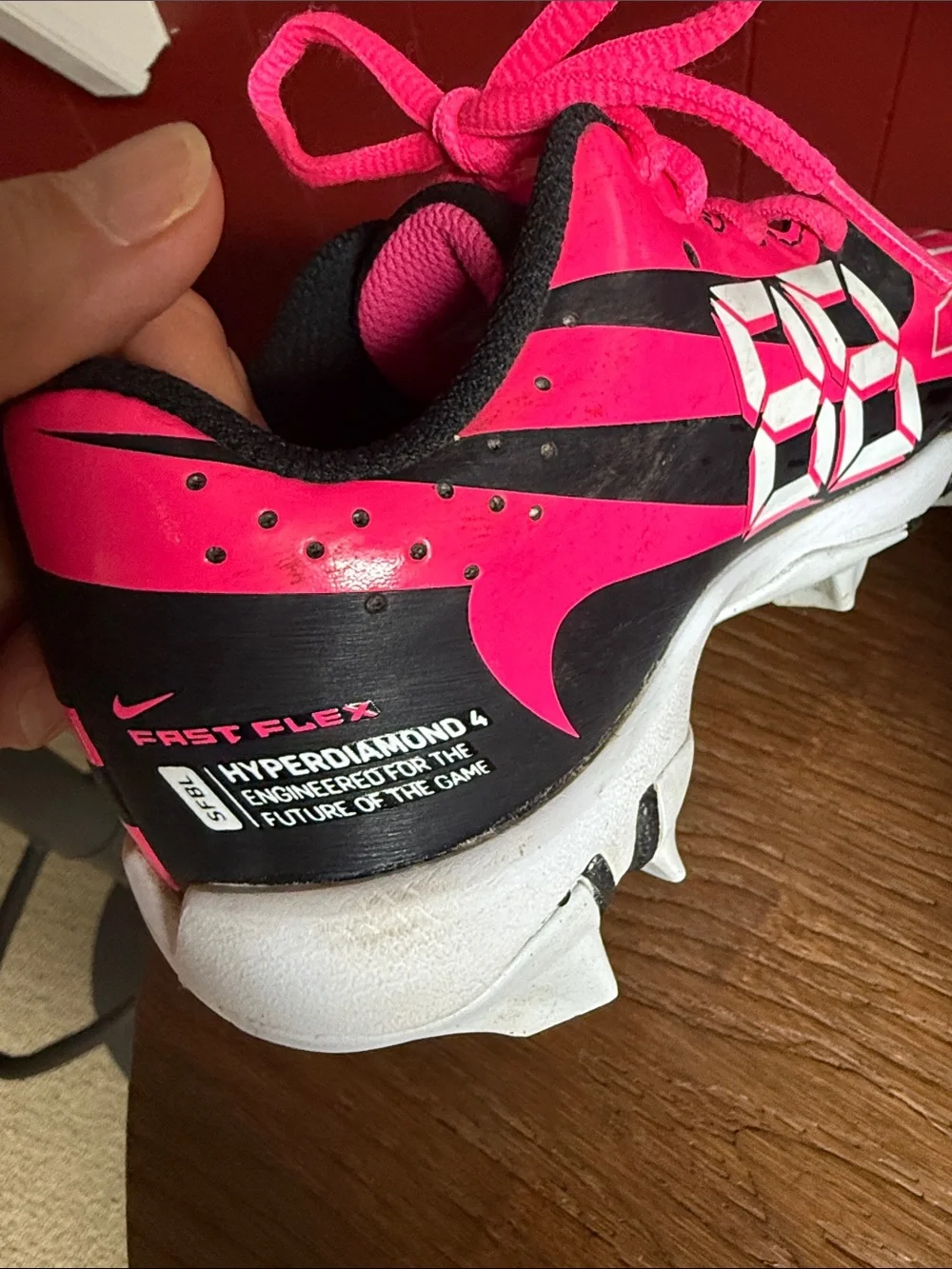 Nike Hyperdiamond 4 Fast Flex Girls' Softball Cleats Pink Black White